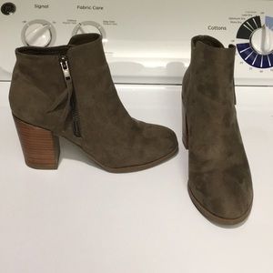 Olive Green Suede Forever 21 Booties